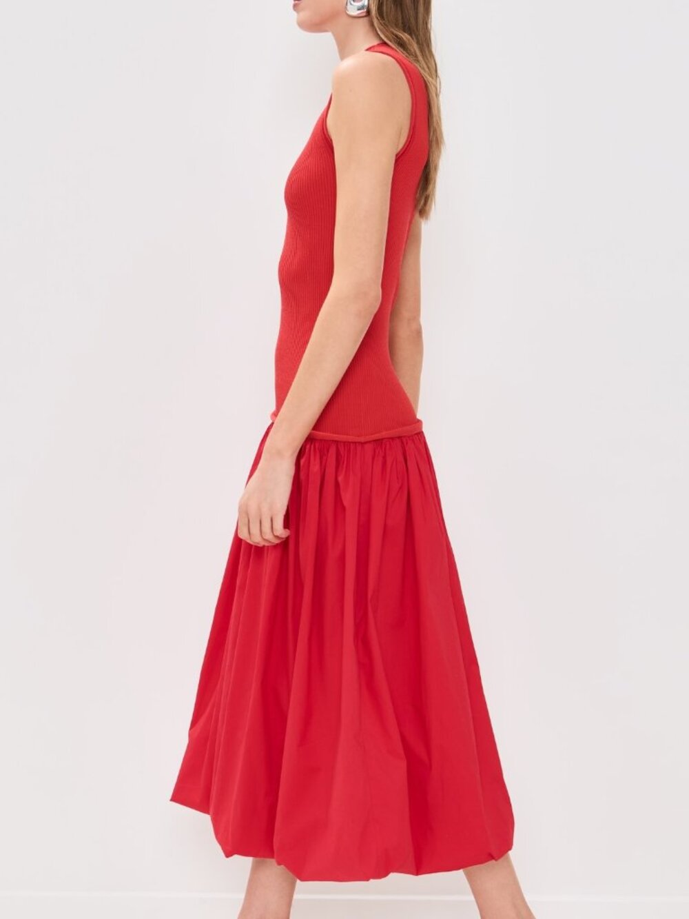NWT Simon Miller Yanez Poplin Combo Dress in Cherry Red - Size S - Picture 3 of 6